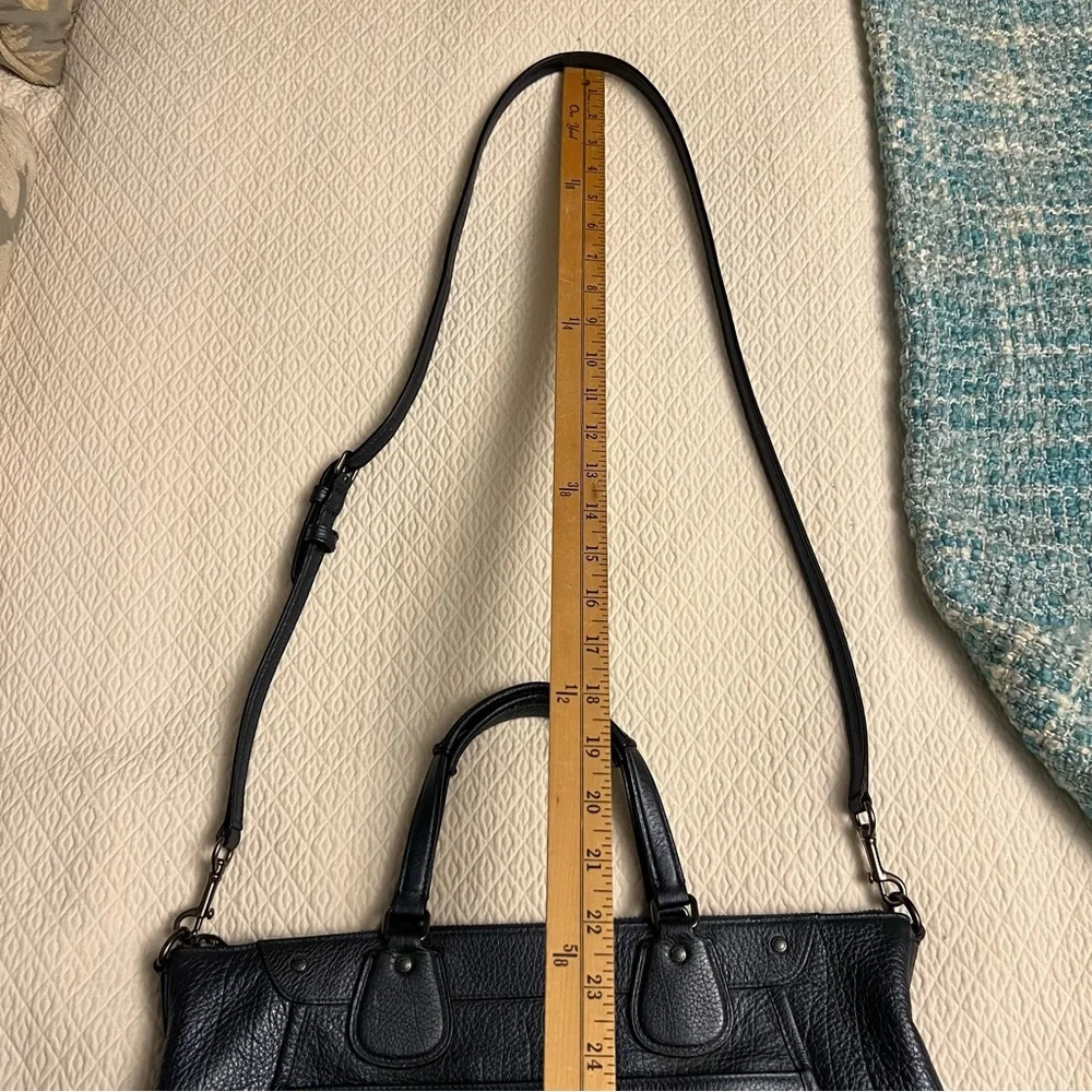 COACH Mickie Satchel Pearlised Blue Leather